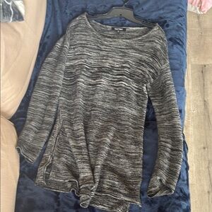 Gray and Black Knit Sweater